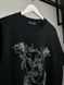 T-shirt black with white embroidery, M