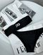 Black underwear set with white elastic, S