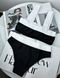 Black underwear set with white elastic, L