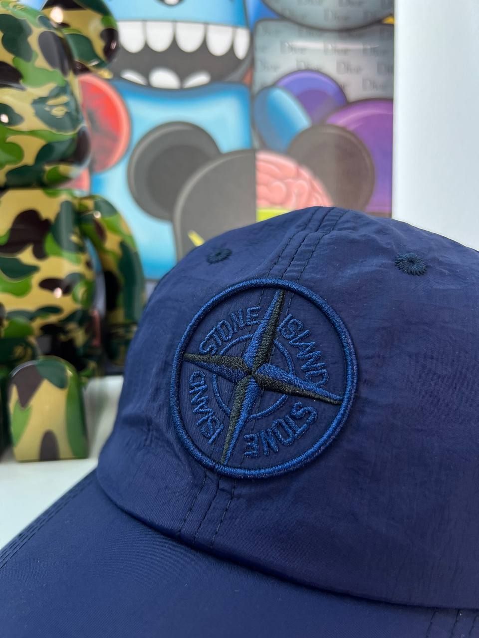 Blue cap with logo, In stock