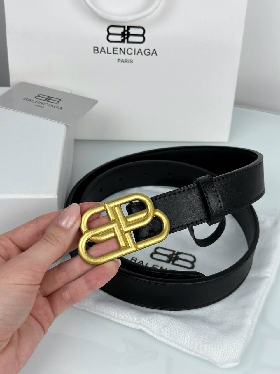 Black belt with gold buckle, Out of stock